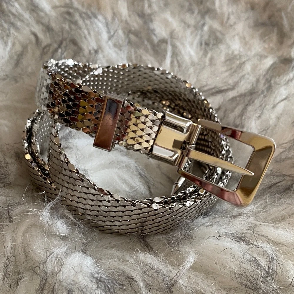 Whiting & Davis Silver Mesh Belt